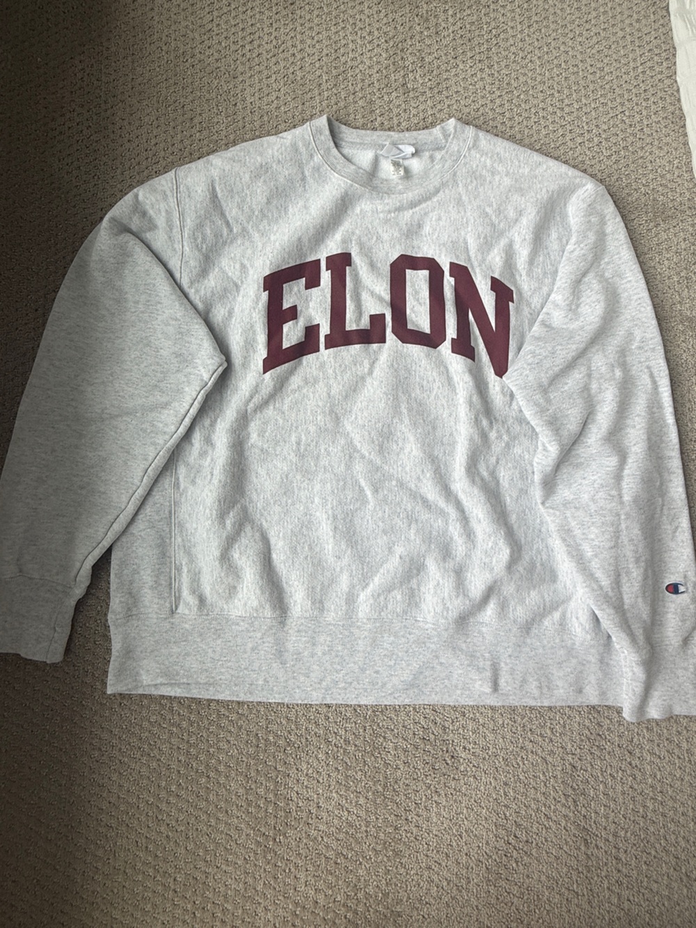 Elon Champion reverse weave Light Gray Crewneck XL